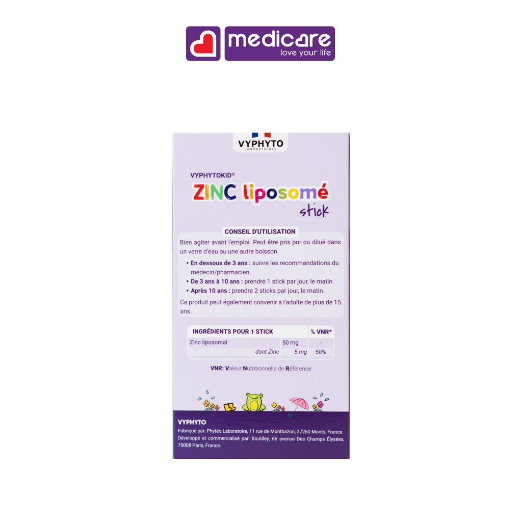 Dung dịch VYPHYTOKID ZINC Liposome bổ sung kẽm, hỗ trợ tăng sức đề kháng