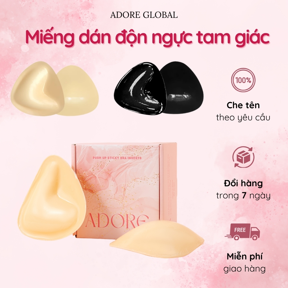 Miếng Dán Ngực Tam Giác Dày 3cm Hai Mặt Keo Nâng Đẩy Tạo Khe Ngực Tự Nhiên ADORE