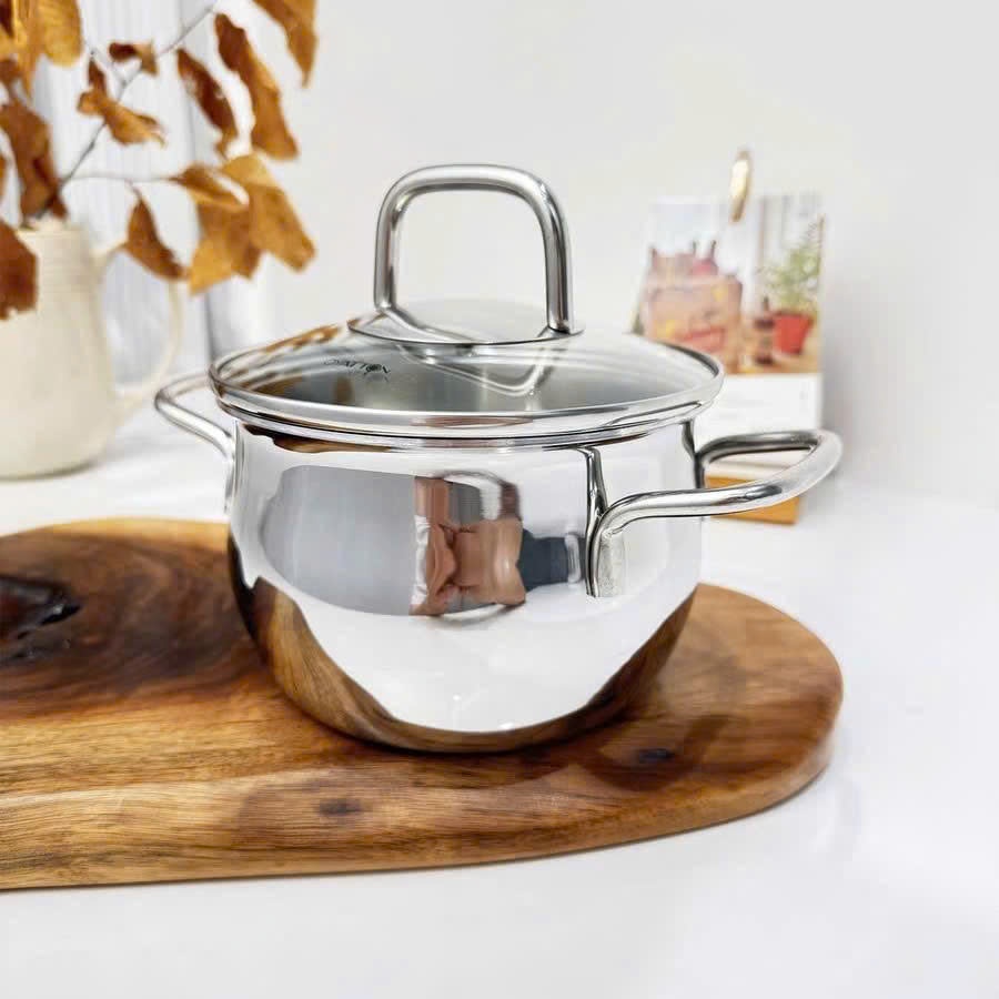 Nồi 12cm 14cmCó Nắp Oyatton Dung Tích 1.5L Inox 18/10 O171 O172