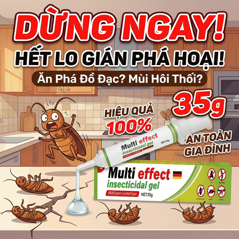 🪳 Diệt sạch gián 90 ngày ✅ Gel diệt gián 35g, hiệu quả nhanh, tỉ lệ chết 99,99%, nhập khẩu Đức
