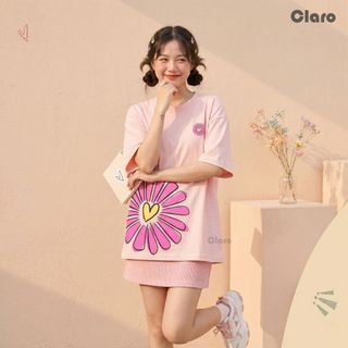 Áo phông nữ ao thun oversize họa tiết hoa xinh xắn phong cách hàn dễ thương