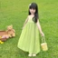 Váy 2 Dây Maxi Dáng Dài Đi Biển Cho Bé Gái (Đến Mắt Cá Chân)- Chất Jean lụa siêu mát