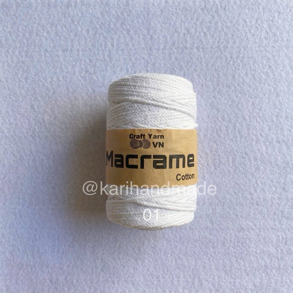 Sợi Macrame Cotton 3mm chuyên thắt vòng tay túi xách móc mũ nón túi