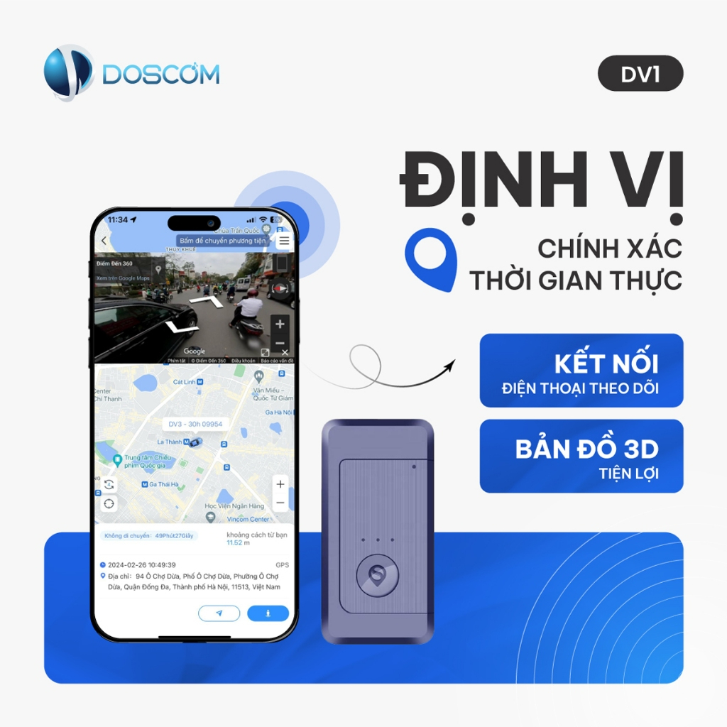 Thiết Bị Định Vị GPS Mini Không Dây DV1 – Theo Dõi Xe Máy Ô Tô, Chống Trộm, Định Vị Chính Xác