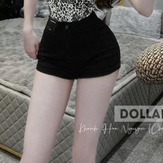 QCL1 6011 Quần sooc jeans trơn cạp cao siêu hot, cực kỳ tôn dáng
