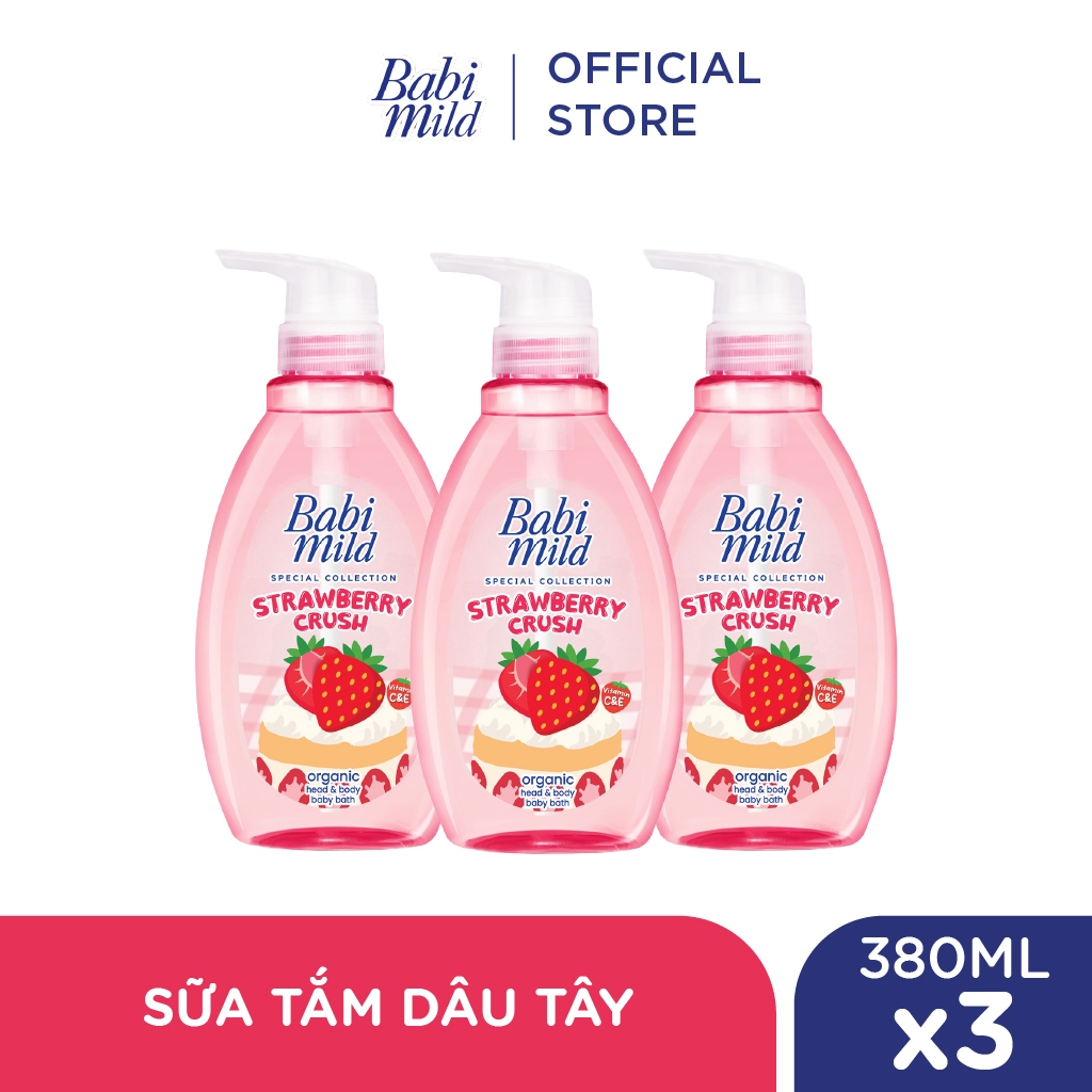 Combo 3 Sữa tắm gội toàn thân cho bé Babi Mild 380MLx3