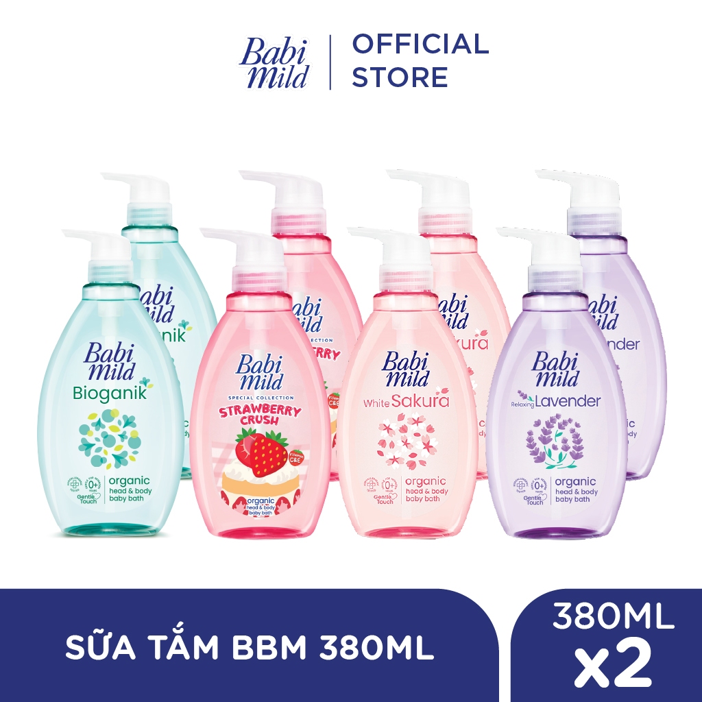 Combo 2 Sữa tắm gội toàn thân cho bé Babi Mild 380mlx2