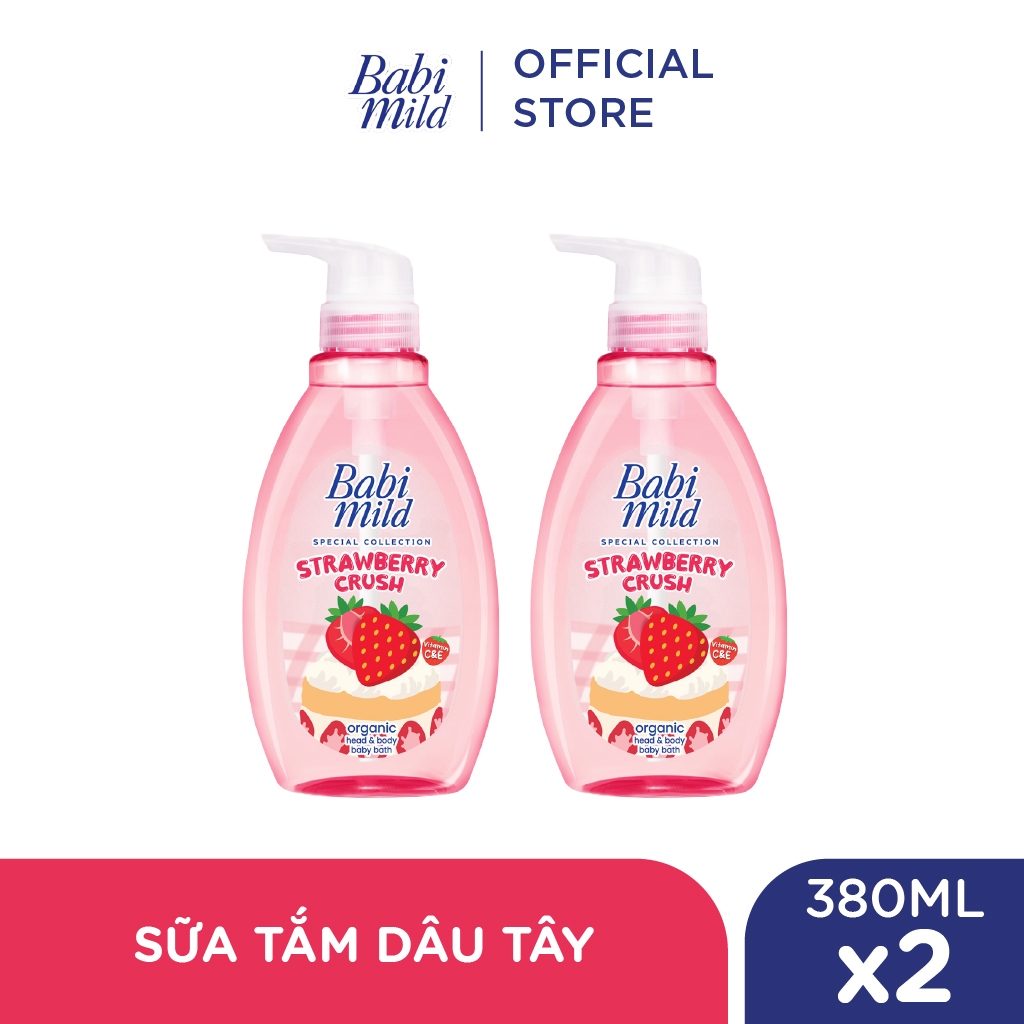 Combo 2 Sữa tắm gội toàn thân cho bé Babi Mild 380mlx2