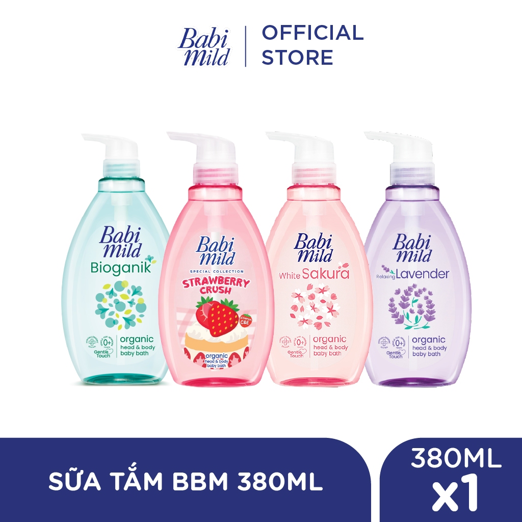 Sữa tắm gội toàn thân cho bé Babi Mild 380ml