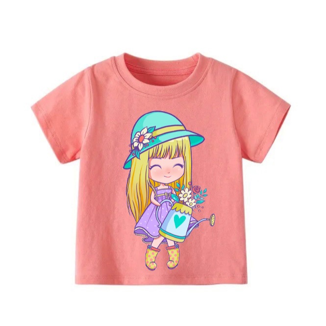 👕 Áo Thun Bé Gái mềm mịn thoáng mát in hình dễ thương 👕 AT676