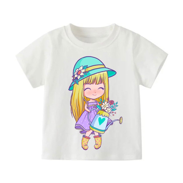 👕 Áo Thun Bé Gái mềm mịn thoáng mát in hình dễ thương 👕 AT676