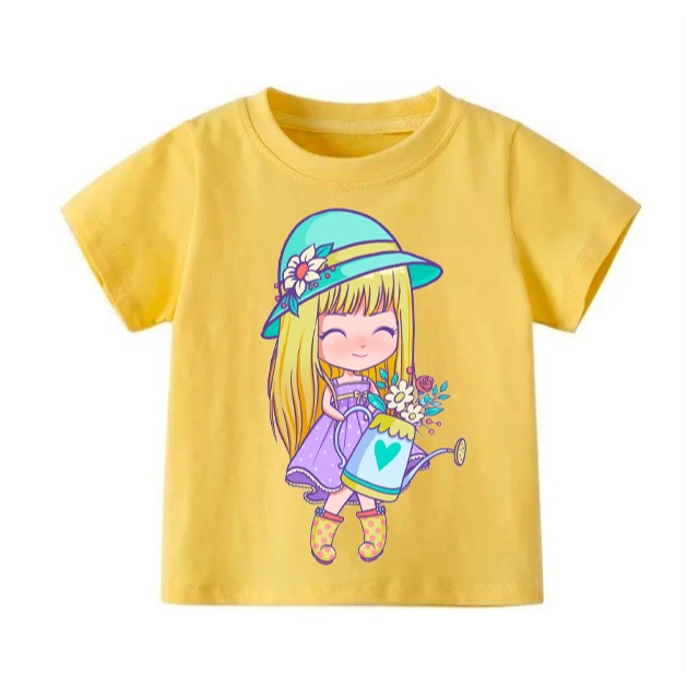 👕 Áo Thun Bé Gái mềm mịn thoáng mát in hình dễ thương 👕 AT676