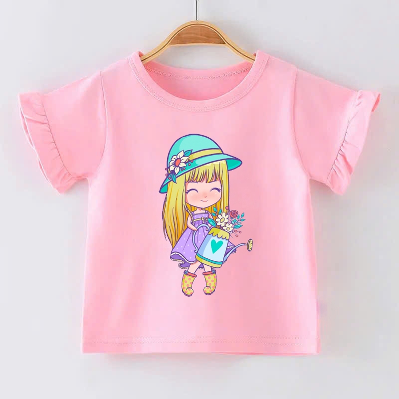 👕 Áo Thun Bé Gái mềm mịn thoáng mát in hình dễ thương 👕 AT676