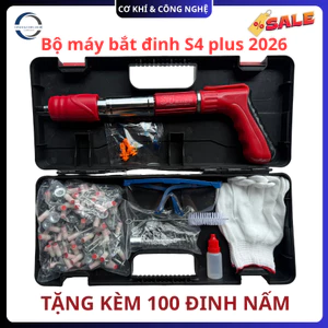 Máy Bắn Đinh Tán S4 Plus ( bản nâng cấp mới nhất 2026 ) - Full hộp, kèm 100 đinh, S4 Plus.