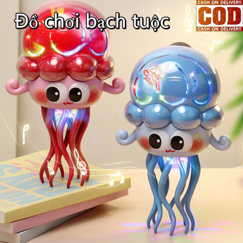 Đồ chơi bạch tuộc mực nhảy múa vui nhộn có đèn LED, cánh tay chuyển động và khả năng xoay.