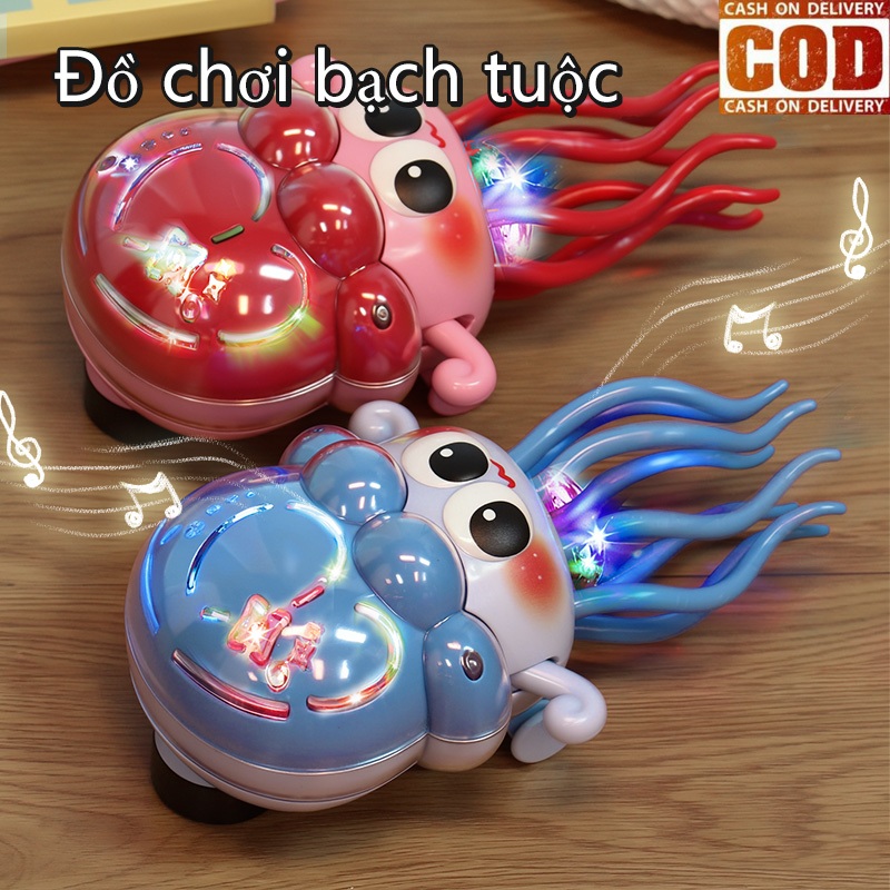 Đồ chơi bạch tuộc mực nhảy múa vui nhộn có đèn LED, cánh tay chuyển động và khả năng xoay.