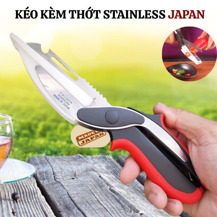 Kéo nhà bếp STAINLESS JAPAN chuyên thái rau củ quả thịt cá đa chức năng-Phiên bản mơi nhất