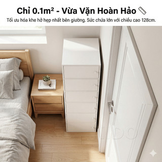 Nido Tủ Đầu Giường Tủ Đựng Đồ 40x24x128cm 6 Ngăn Chống Bụi Riêng Tư Cho Phòng Ngủ