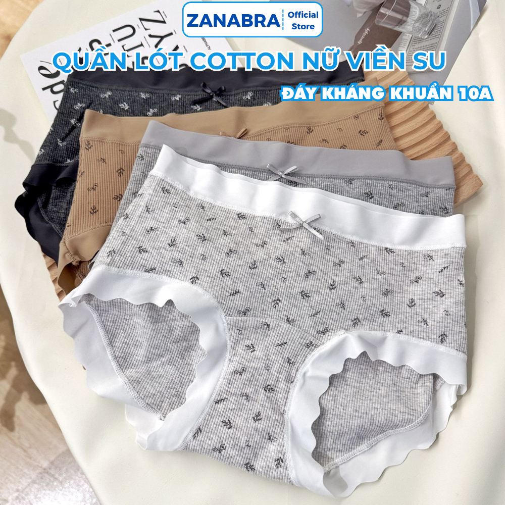 [ Xả Hàng ] Quần lót nữ cotton cạp vừa tôn dáng, Quần chip nữ 10A đáy may 2 lớp kháng khuẩn ZANABRA L758