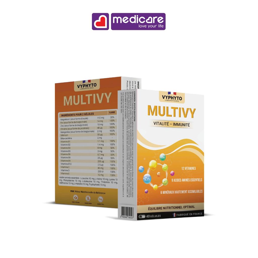 Viên uống VYPHYTO MULTIVY bổ sung Vitamin, khoáng chất cho cơ thể hộp 40 viên
