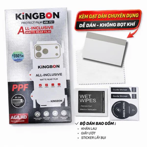 Miếng Dán Dẻo PPF iPhone Nhám Chống Vân Tay chống va đập KiNGBON 14ProMax/15ProMax/16ProMax/17ProMax