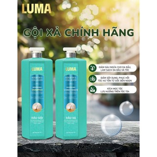 Bộ Gội Xả Cao Cấp Luma Xanh Dương Giảm Gàu 2000ml Hương Nước Hoa Sang Trọng Cho Spa Dưỡng Sinh