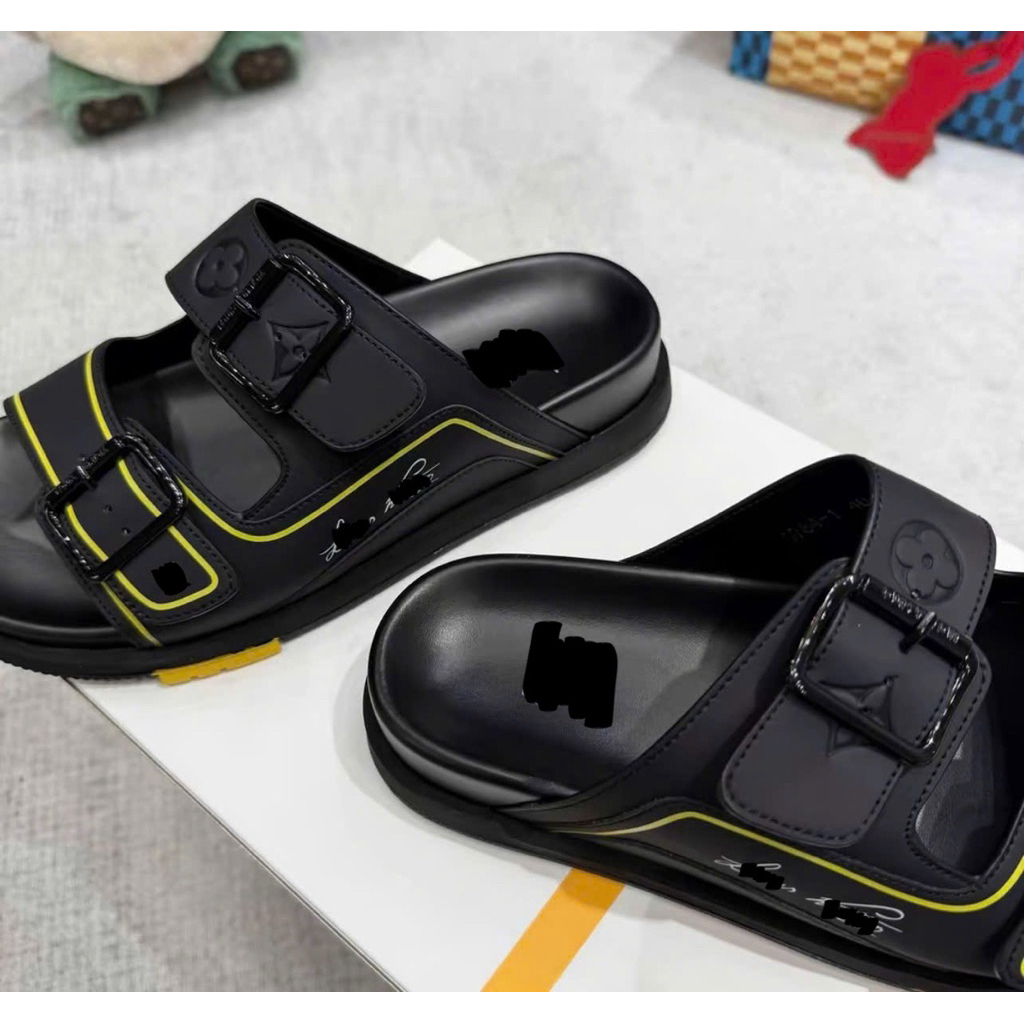 ⚡️[Hight Quality] Dép Lê Quai Ngang \/ Sandal Tra1ner Full Box - Điểm Nhấn Quai Cài Phối Viền Vàng Cao Cấp Loại 1