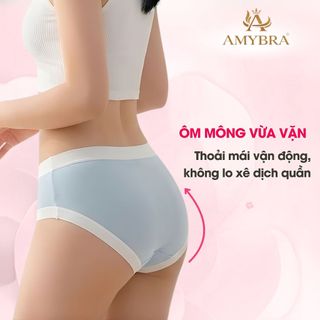 Quần Lót Nữ Cotton Mềm Họa Tiết Mèo Dễ Thương, Quần Chip Cạp Vừa Viền Su Thoáng Mát AMYBRA L1164