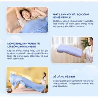 Chăn Mùa Hè Mát Lạnh 2mx2m2 Amando Ice Silk Cho Bé, Chăn Băng Lạnh Mùa Hè, Mền Lông Mềm Mịn Vua Nệm