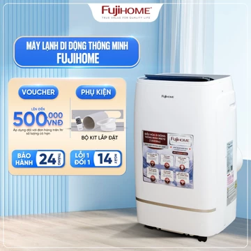 Máy lạnh di động 12.000 BTU phòng 35m2 nhập khẩu FUJIHOME, điều hòa di động mini kết nối điều khiển wifi, đa chức năng