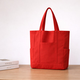 Túi tote túi vải canvas có khóa miệng và ngăn phụ đeo vai đi học đi chơi thời trang đựng vừa khổ A4 laptop - tuim196