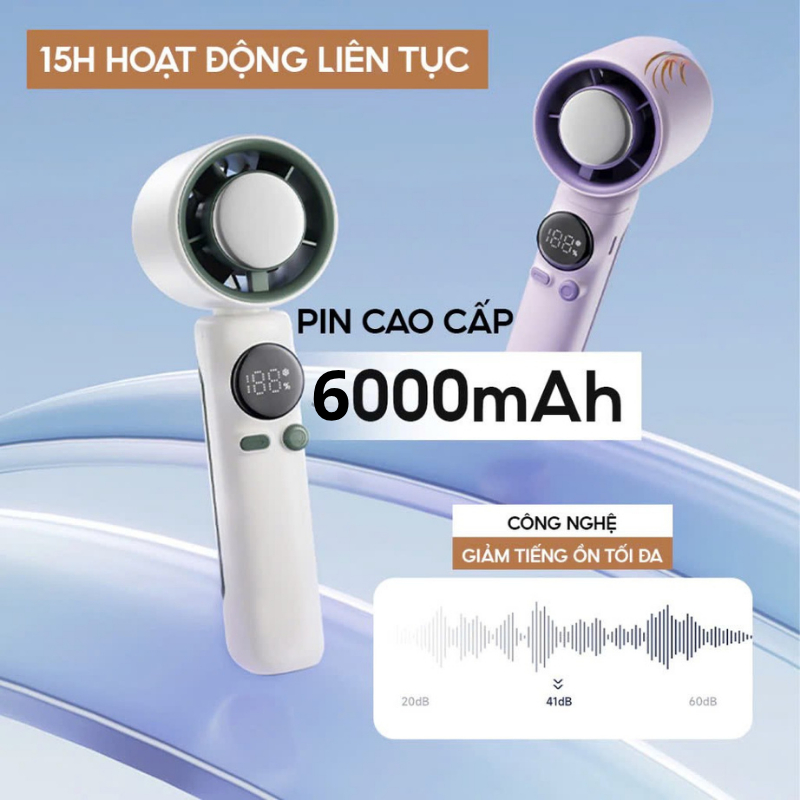 Quạt cầm tay SONGNGAN S026 làm mát như điều hòa, quạt mini cầm tay turbo siêu mát
