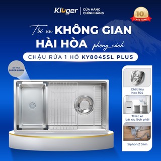 Chậu rửa bát Kluger KY8045SL Plus phong cách Nhật, bát rác lệch, bề mặt Super LINEN mịn đẹp hơn