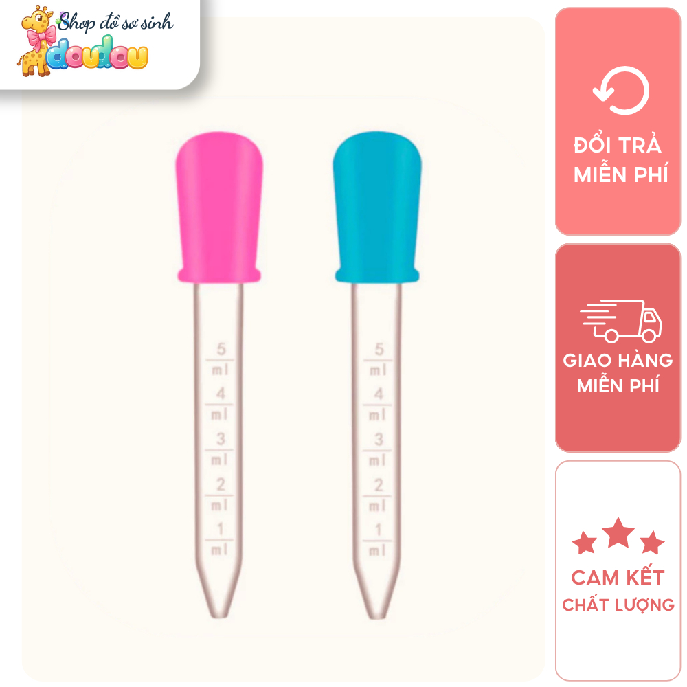 Ống Hút Sữa Bón Ăn Dặm Cho Bé Silicon An Toàn DouDou A38