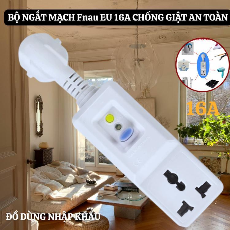 Ổ Cắm Điện Chống Giật Thông Minh Fnau EU 16A , Bảo Vệ Thiết Bị Chống Cháy, Chống Giật ChoTrẻ Nhỏ