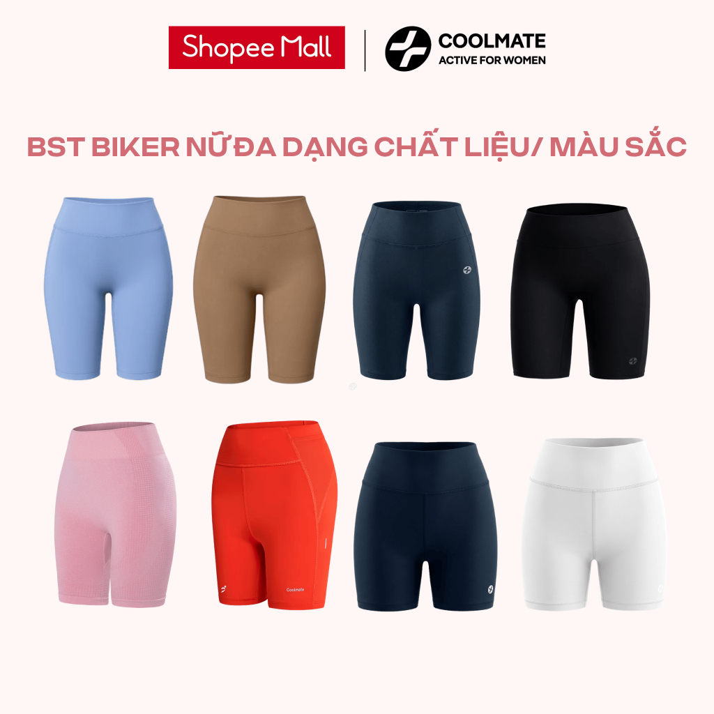 [MUA 2 GIẢM 10%] BST Quần Biker Nữ Coolmate co giãn mềm mại mặc hàng ngày tập thể thao gym đạp xe chạy bộ