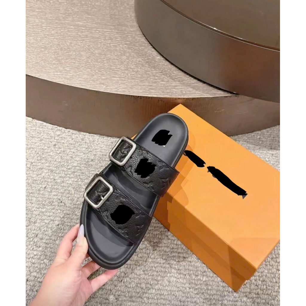 ⚡️[Hight Quality] Dép Lê Quai Ngang \/ Sandal Nam Nữ Full Box - Điểm Nhấn Vân Dập Phối Quai Cài Cao Cấp Loại 1