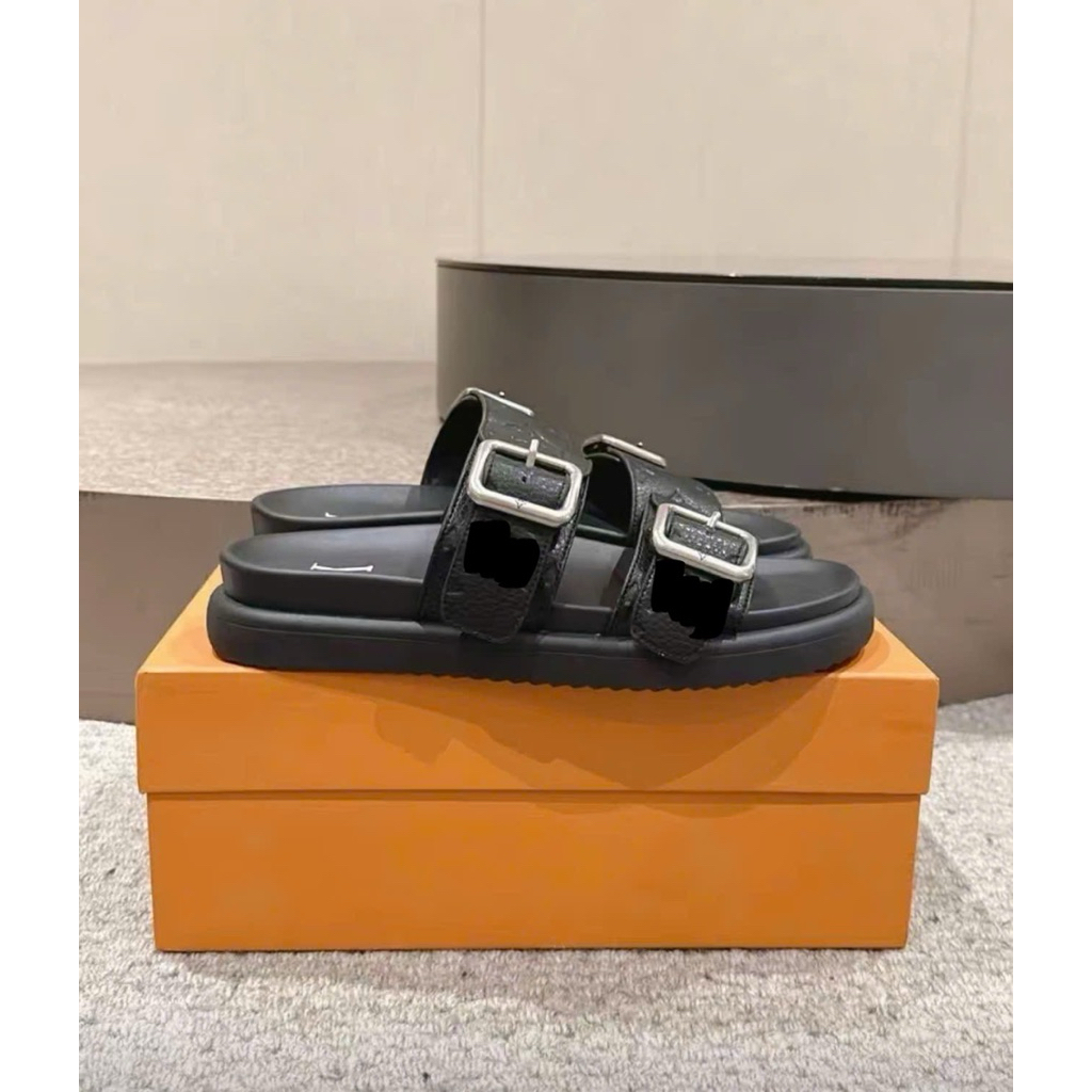 ⚡️[Hight Quality] Dép Lê Quai Ngang \/ Sandal Nam Nữ Full Box - Điểm Nhấn Vân Dập Phối Quai Cài Cao Cấp Loại 1