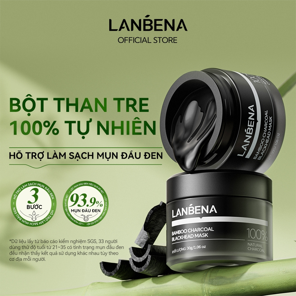 LANBENA Bamboo Mặt nạ lột mụn mũi (30g)- làm sạch sâu than hoạt tính dưỡng ẩm chăm sóc làn da  Skincare