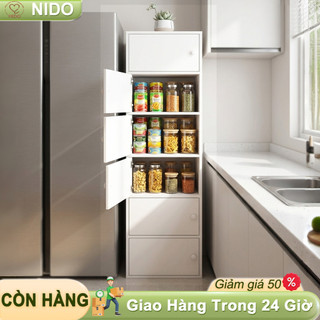 Nido Tủ Bếp Tủ Khe Hẹp 40x24x128cm Đựng Đồ Khô Gia Vị Thực Phẩm Gọn Gàng Chống Bám Bụi