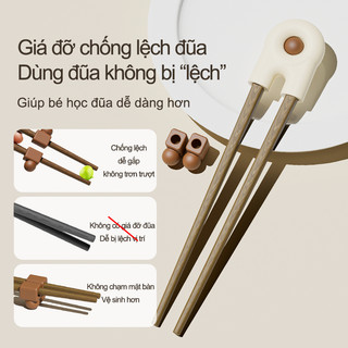 Youkebei Đũa Tập Ăn Gỗ Cho Bé Trên 12 Tháng – Đũa Tập Ăn Cơm, Có Thể Điều Chỉnh, An Toàn Và Tiện Lợi