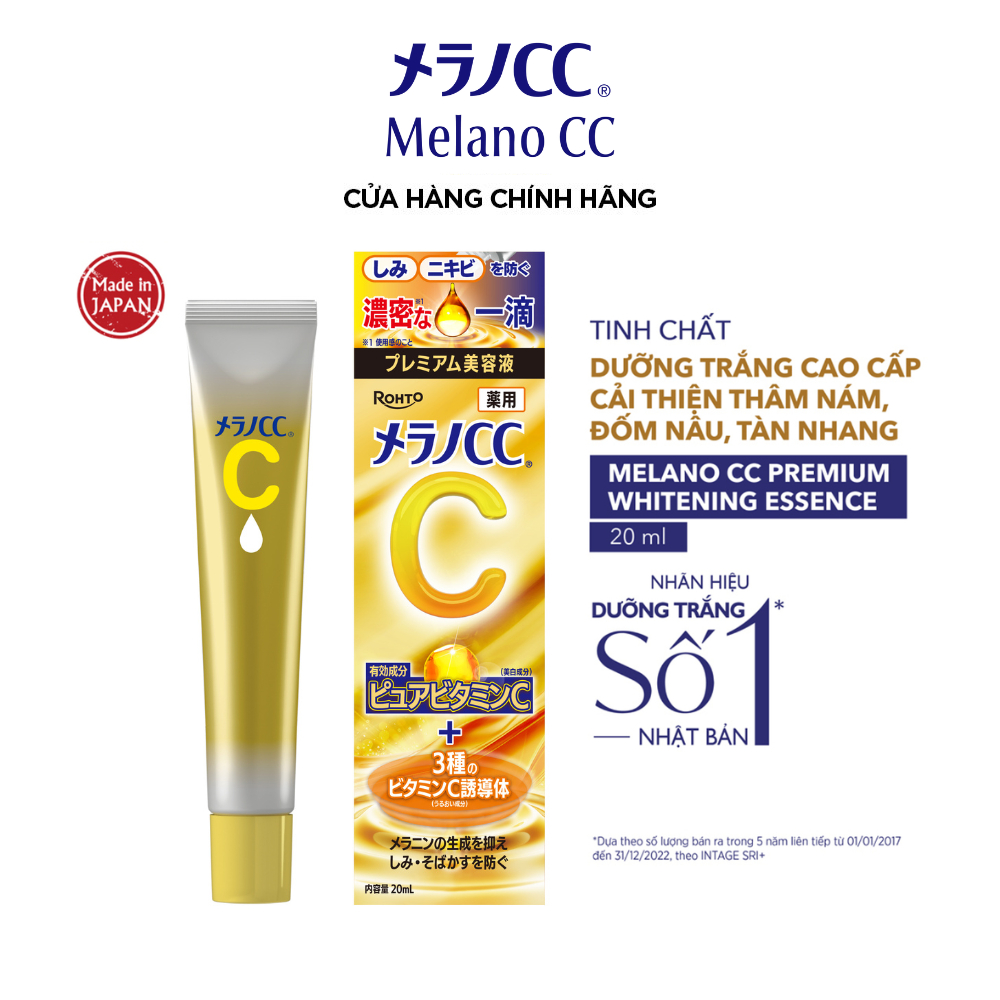 Tinh chất vitamin C dưỡng trắng, mờ thâm cao cấp Melano CC Premium Whitening Essence 20ml