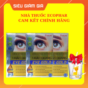 COMBO 3 HỘP Viên Uống Bổ Mắt EYE GOLD Tăng Cường Thị Lực Mắt Chống Mỏi Mắt Cho Người Già Và Trẻ Em Hộp 30 viên -NT ECO