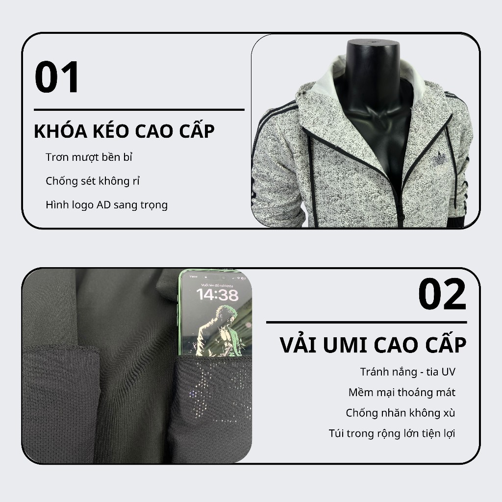 Áo Khoác Nam Addidass Thiết Kế 3 Sọc Thể Thao Boy Phố Form Unisex Vải UMI Cao Cấp 003