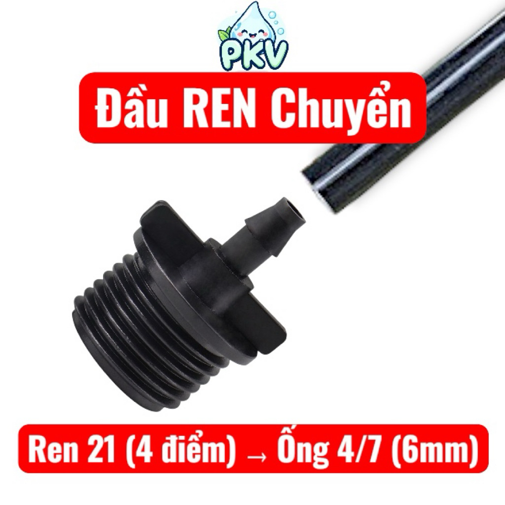[Giá Rẻ] Combo 10 Đầu Ren 21 Ra 4/7 Có Móc Gài / 6mm / 7.5mm – Nối Ống Hoặc Gắn Béc Phun Sương