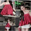 QC_Set váy ngắn, set áo Gấm babydoll phối chân váy Kaki đi chơi Tết kèm váy có lót trong sang chảnh