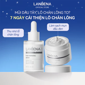 LANBENA [Lột Mụn+Serum] Mặt nạ mũi và serum thu nhỏ lỗ chân lông (30g+30ml) - sạch mụn đầu đen kiềm dầu nhỏ lỗ chân lông