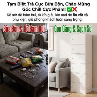 Nido Tủ Đựng Đồ Tủ Cạnh Sofa 40x24x128cm Đa Năng Đựng Snack Đồ Uống Cho Góc Chill
