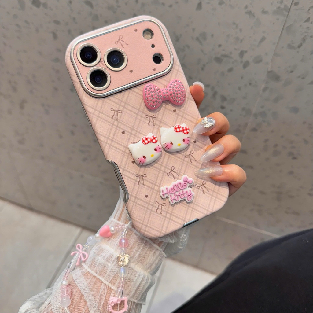 Ốp Iphone Giả 17Promax Mèo Hello Kitty Nơ Đá Bling| Nắng Case