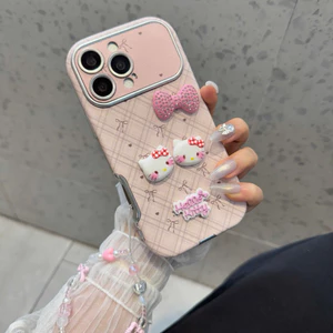 Ốp Iphone Giả 17Promax Mèo Hello Kitty Nơ Đá Bling| Nắng Case